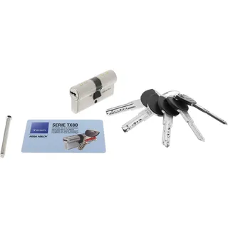 Tesa Assa Abloy TX853045N Europrofilzylinder TX80, 85 x 30 mm, für Europrofil-Schlösser an Wohn- und Gewerbetüren, einfache Montage von außen mit nur einer Schraube