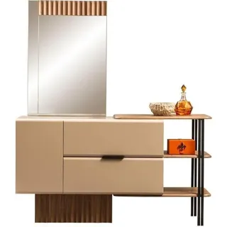 Schminktisch Frisiertisch Konsolentisch Holz Schlafzimmer Beige Modern JVmoebel - Beige