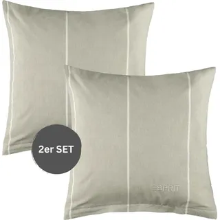 ESPRIT Renforcé Kissenbezüge und Bettwäsche HARPLINES Grau 40 x 40 cm 2er Pack - Grau