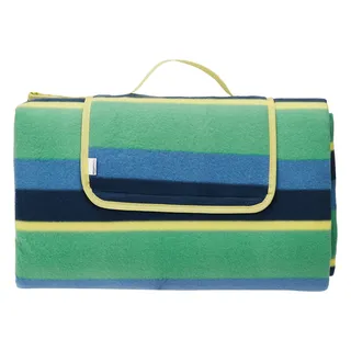 Amazon Basics Picknickdecke, campingdecke mit wasserdichter Unterseite, 200 x 200 cm, Streifen-design