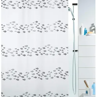 Spirella Duschvorhang Shore 180 x 200 cm weiß