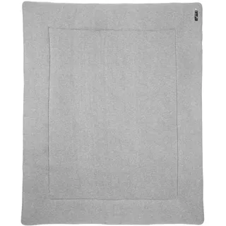 Meyco Baby Knit Basic Laufgittereinlage, Spieldecke (weiches und sicheres Material, Außenseite aus 100 % Baumwolle, waschbar, weich und sanft, trocknergeeignet, Größe: 77 x 97 cm), Grau