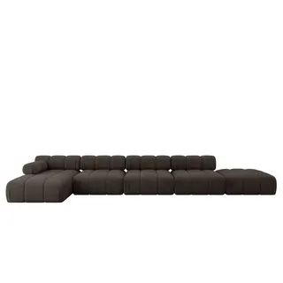 altdecor Eckcouch Samt 7-Sitzer Braun