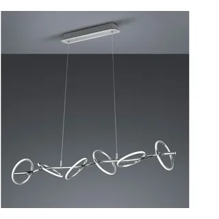 Designer LED Pendelleuchte mehrflammig Ringleuchten für über Esstisch Esszimmer - Silber
