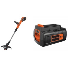 Bundle mit Black+Decker Akku-Rasentrimmer (18V 2,0Ah, 28 cm Schnittbreite, für größere Flächen geeignet, ohne Akku und Ladegerät) STC1820PCB + Black+Decker Li-Ion Ersatzakku