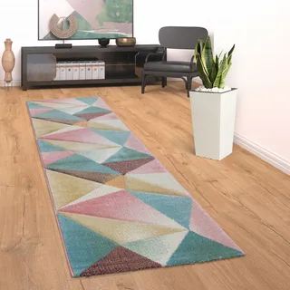 Paco Home »Kosy 310« rechteckig 15 mm Höhe Teppich-Läufer, Kurzflor, modernes Design, Pastell-Farben,