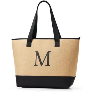 KALIDI Personalisierte Tasche Damen Handtasche Tote Bag Strandtasche mit Reißverschluss Shopper Tasche Groß Schultertasche für Frauen Bräute Brautjungfern,Arbeit,Reisen,Einkaufen,Schule