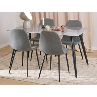 Actona GROUP »Essgruppe, Speisetisch mit Stühlen« Komplett-Set, 1x Tisch + 4x Stühle, 5 Stk. tlg., grau,