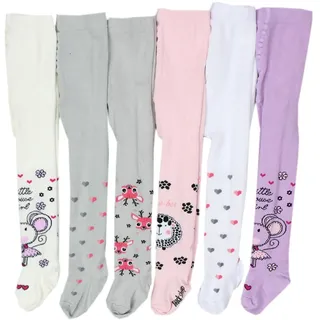 Strickstrumpfhose TUPTAM "Strumpfhose Mädchen Strickstrumpfhosen Bunt Gemustert 6er Pack", Mädchen, Gr. 62, lila (farbenmix 5), Obermaterial: 76% Baumwolle CO. 22% Polyamid PA. 2% Elasthan EL., Strumpfhosen Strickstrumpfhose