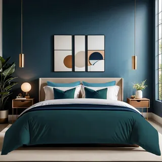 Premium Ranforce Double Quilt Cover (200 x 200 cm), Petrol Green | 100% Cotton, 145 Thread Count, Button Closure | Machine Washable at 30°C, Soft & Durable