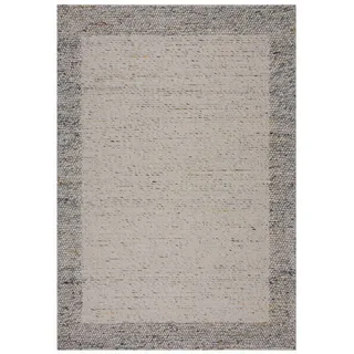 Handwebteppich , Schwarz, Weiß , Textil , Uni , rechteckig , 160x230 cm , Reach, AZO-frei, Handmade in India , für Fußbodenheizung geeignet, strapazierfähig , Teppiche und Böden, Teppiche, Schafwollteppiche