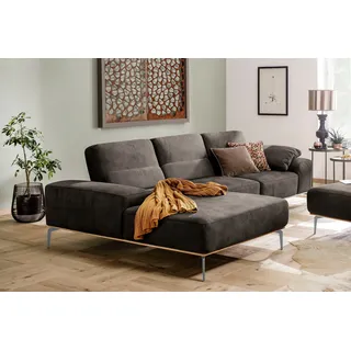 W.Schillig Eckcouch Leder 3-Sitzer Grau