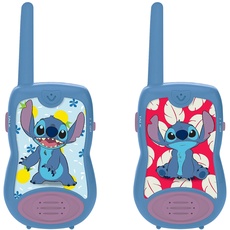 Lexibook - Disney Stitch - Walkie Talkies, 200m, Kommunikationsset für Kinder, 2 Kommunikationskanäle, Gürtelclip, blau/violett, TW12D