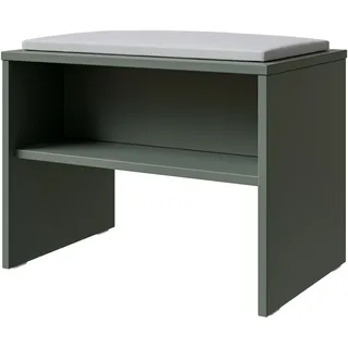 Saphir Badkommode »Badezimmer Sitzbank inkl. Sitzkissen aus Kunstleder in weiß und Ablage« verschiedene Farben, Garderobenbank 60 cm breit, gepolstert, grün