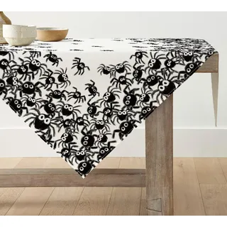 Artoid Mode Spinnen Halloween Tischdecke, Saisonale Tischwäsche Küche Tisch Dekoration Drinnen Urlaub Party Dekor 85x85 cm