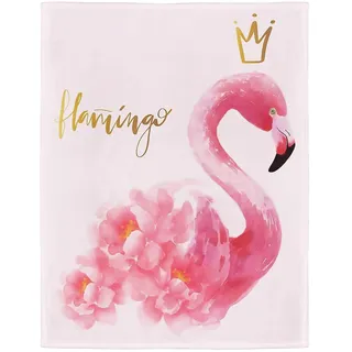 YISUMEI Decke 150x200 cm Kuscheldecken Sanft Flanell Weich Fleecedecke Rosa Flamingo Druck