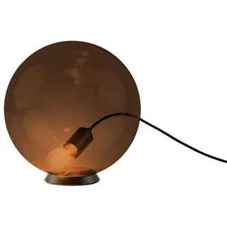 s.luce Tischlampe Orb Braun Ø 30cm , Glas , Rund , E27 , 30x30x30 cm , Lampen & Leuchten, Innenbeleuchtung, Tischlampen