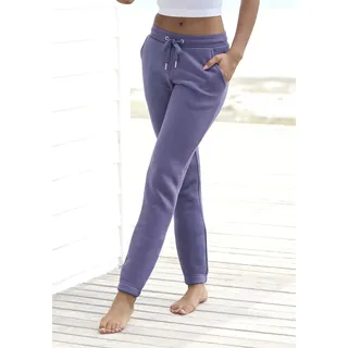 Jogginghose VIVANCE, Damen, Gr. 40/42, N-Gr, lila (lavendel), angeraute Sweatware, Obermaterial: 50% Polyester, 30% Viskose, 20% Baumwolle, unifarben, Basic, bequem knöchellang, Hosen Jogginghose, innen weich angeraut und mit seitlichen Taschen, Topseller