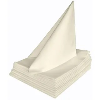 texpot 6 Stück Servietten 50 x 50 cm mit Atlaskante 100% Baumwolle Farbe Sekt Mundtuch quadratisch