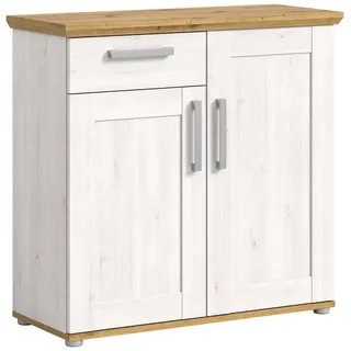 inn.furn Sideboard 95 x 92 cm Weiß / Naturbelassen