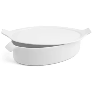 H&H Auflaufform 731914 Oval 17 x 25 cm Weiß