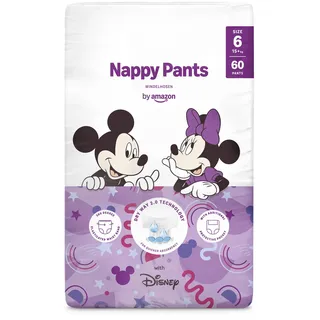 by Amazon Disney-Windelhosen, Größe 6 (über 15 kg), 60 Stück, weiß (früher von der Marke Mama Bear, dasselbe Produkt)