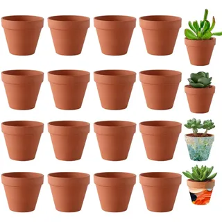 TGKYK Tontöpfe Klein, 16 Stück 6cm Tontopf Blumentopf, Terrakotta Töpfe Klein, Kleine Tontöpfe zum Basteln, Mini Blumentöpfe für Pflanzenanbau, Innen- und Außendekoration