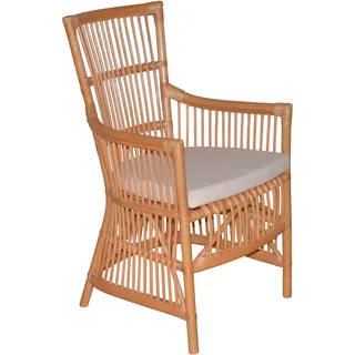 Esszimmersessel, gelb (honigfarben), B:55cm H:96cm T:62cm, Bezug 100% Polyester, HOFMANN LIVING AND MORE, Sessel, Esszimmersessel, Handgeflochten, mit und ohne Sitzkissen lieferbar