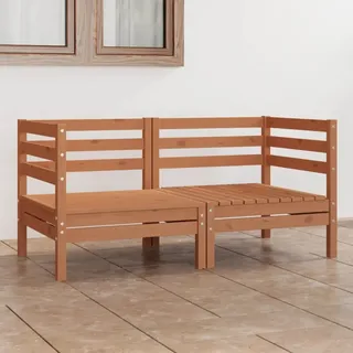 The Living Store 2-Sitzer-Gartensofa Honigbraun Massivholz Kiefer - Braun