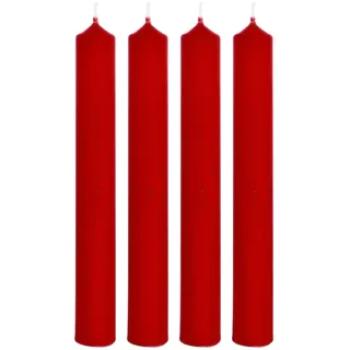 Dekohelden24 Stabkerzen 17 cm rot 4 St.