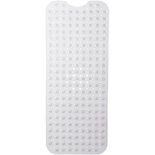 Relaxdays Badewannenmatte, extra große Badewanneneinlage mit Saugnäpfen, waschbare Wannenmatte, 97 x 39 cm, transparent