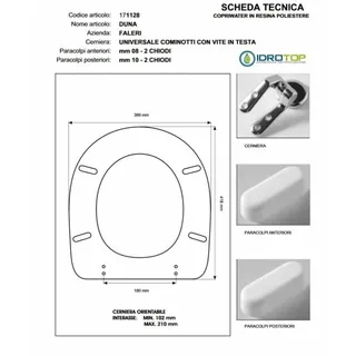 Copriwater DUNA Azzurro Sussurrato Mit Absenkautomatik Soft Close Cromo-Falerii