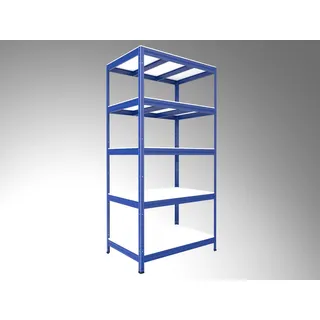 Speisekammerregal Biedrax 50 x 90 x 210 cm, Blau, 5 Fachböden weiß laminiert 12 mm, Fachlast 300 kg pro Fachboden