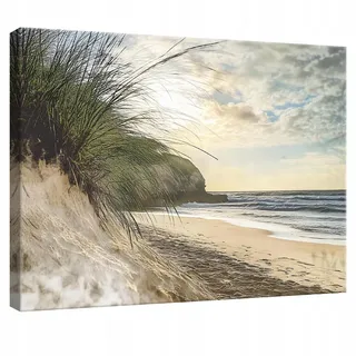 Wallarena Leinwandbild Strand Meer Natur Modern 100x70 , Multicolor , Holzwerkstoff , Recyclingholz , Abstrakt , Rechteckig , 100x70 cm , FSC 100% , 3D-Effekt , Bilder & Rahmen, Bilder, Leinwandbilder