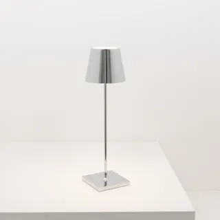 Zafferano Tischleuchte POLDINA PRO CHROME silber Ø11x38cm - Silber