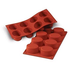 Silikomart 20.055.00.0060 SF 055 OVALS - SILICONE MOULD 75X55 H 35 MM, Rot