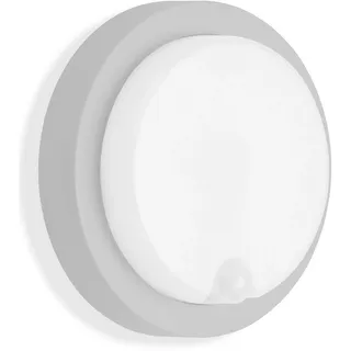 Telefunken Außenleuchte Kunststoff Ø 17 cm inkl. Bewegungsmelder silberfarbig