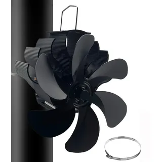 Ofenventilator,6 Blatt Kaminventilator,Leiser Kamin Ventilator für Holzöfen,Wärmebetrieben,Umweltfreundlich am Schornstein für Holzbrenner/Kaminventilatoren/Ofenrohr