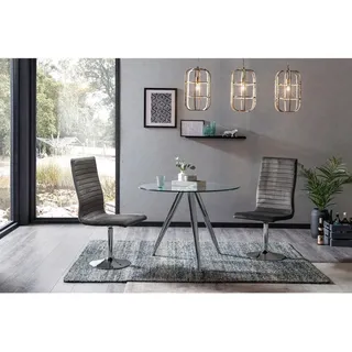 SalesFever Esstisch mit modernem Chrom Gestell