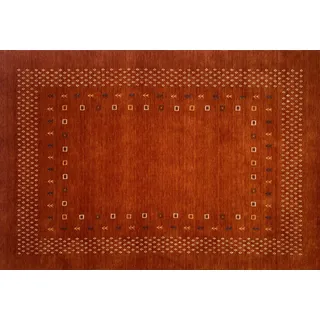 Terrakotta Teppich 100% Wolle 170x240 cm Handgewebt Orange Orientteppich ac4