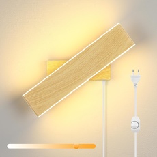 ENCOFT LED 12W Wandleuchte mit Stecker Modern Wandlampe mit Schalter Dimmbar Up Down Licht Modern Drehbar Einstellbarer Winkel Lampe für Schlafzimmer Treppenhaus Flur