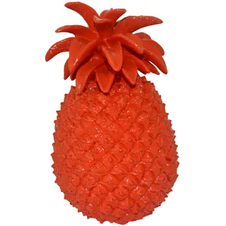 HOMEA 5dej1223ro Statue Zeichnung Ananas Polyresin rot 19,5 x 19 x 29,5 cm