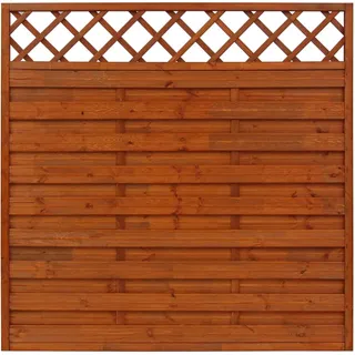 Sichtschutzzaun-Element Country Teakfarben lasiert 180 cm x 180 cm