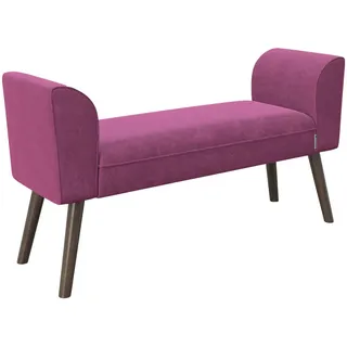 Playboy "TIFFANY", lila, walnuss, B:92,7cm H:54,5cm T:30cm, Holz, Polyester, Sitzbänke, Polsterbank