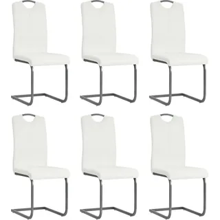 The Living Store Freischwinger 6 Stk. Weiß Kunstleder - Weiß
