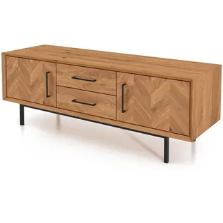 byoak Kommode Niedrig Leon Wildeiche , Holz , Echtholz,Eiche , 144x50x45 cm , Kleinmöbel, Kommoden, Kommoden