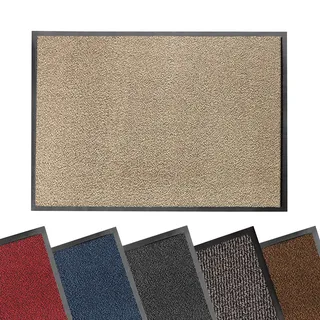 Floordirekt Schmutzfangmatte Sky - Fussmatte in vielen Größen & Farben - Türmatte für innen & außen - Sauberlaufmatte Fußabtreter für Flur Eingang Eingangsbereich (120 x 180 cm, Beige)