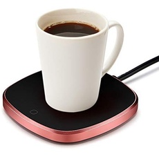 Haofy Tassenwärmer Kaffeetassenwärmer Getränkewärmer mit Elektrischer Heizplatte, 220V/15W Elektrische Tassenwärmer Pad für Büro Home Desk Verwendung, Kaffee Liebhaber (Bis zu 131F/55C) EU Plug