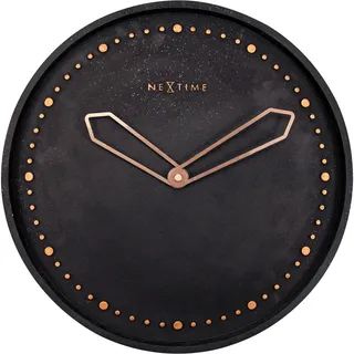Nextime Wanduhr , Schwarz , Kunststoff , 35x35x4 cm , RoHS, Ce , leises Uhrwerk , Dekoration, Uhren, Wanduhren