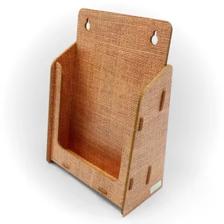stableco 1x ökologischer Wand Prospektständer DIN A5 vertikal 1 Fach indoor Wandprospekthalter im natural Design No Plastic! Just Paper! nachhaltiger Wandflyerhalter, Flyerständer Wandmontage